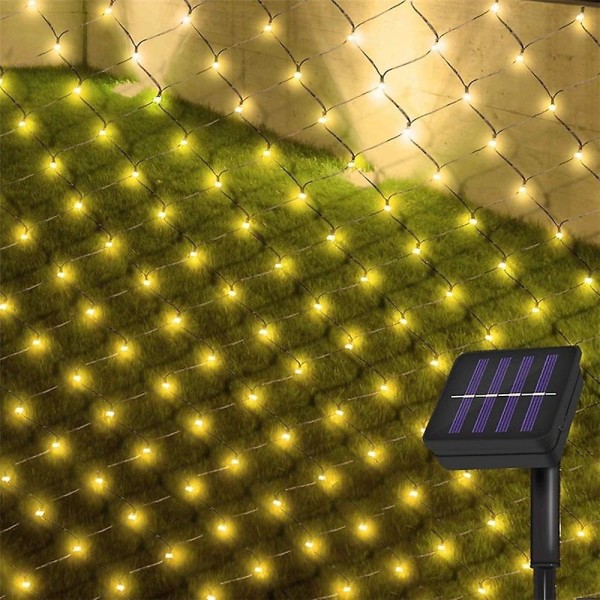 2x3m Solar Mesh Nett Fairy String Light 8 Modi Utendørs