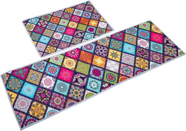 2 stk Marokko Gulvmatte Nordisk Dørmatte 40 * 60 + 40 * 120 cm Polyester