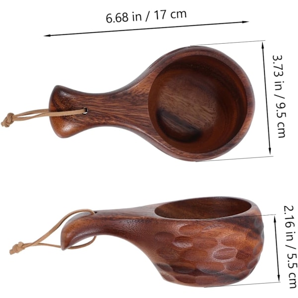 Elegant japansk teseremoni skje, ergonomisk håndtak, tresleiv for suppe, multifunksjonell vannøse