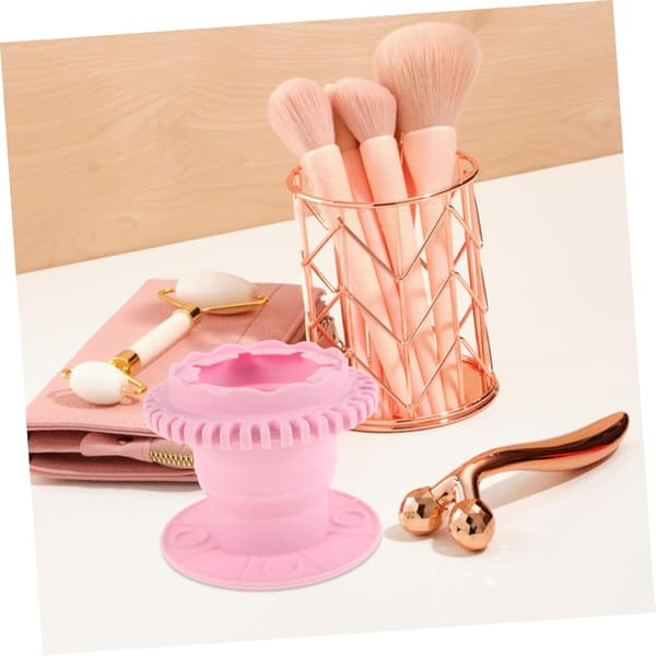 Makeupbørsteholder Kamrenser Børste Foldbar Makeup Svamperenser Boks