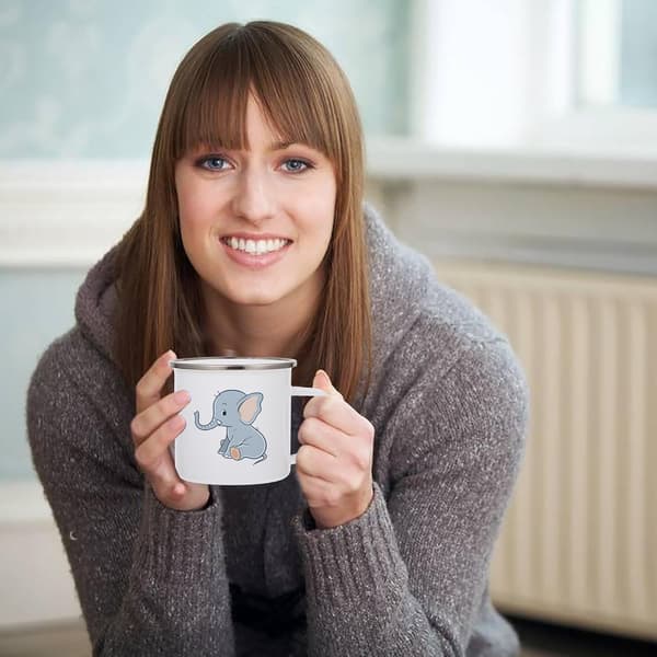 DIY Mugg Rostfri Stålkopp Vit Slitstark Sublimeringsmugg för Kontor och Hem Kaffe Te