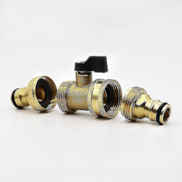 Messinghavehane til haveslange, 3/4'' gevindkugleventil afbryder slange adapter 2 pak Crjjkoy