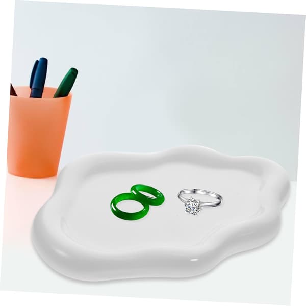 Multifunktionel keramisk smykkeholder Elegant nipseskål til ringe halskæder øreringe