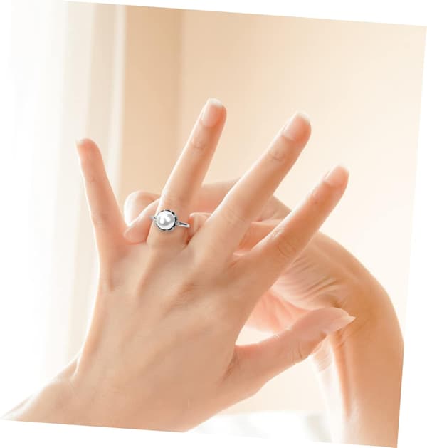 Trendy perlering for kvinner Estetisk cocktail statement-ring Enkelt og elegant design