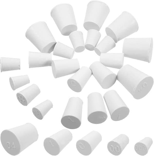 Gummiproppar Laboratorieförseglingspluggar 50-pack Blandade storlekar Vattentäta