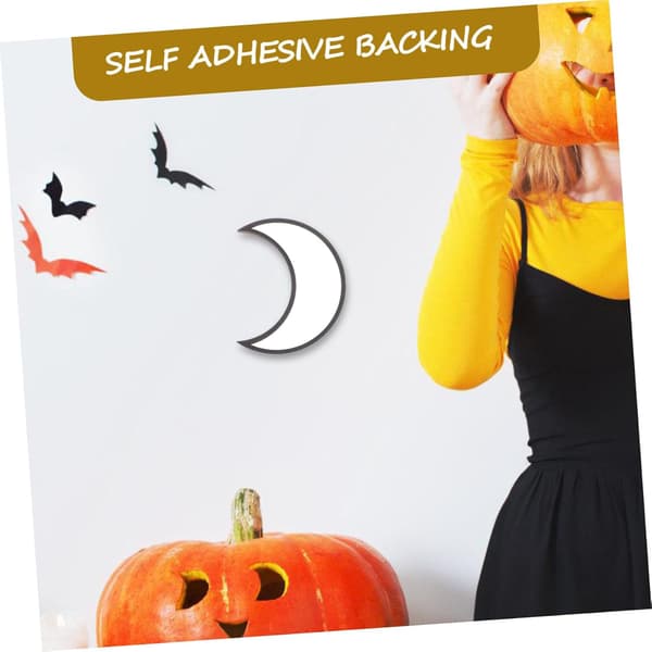 Gotisk selvklebende veggspeil Måneform Halloween dekorative speilfliser