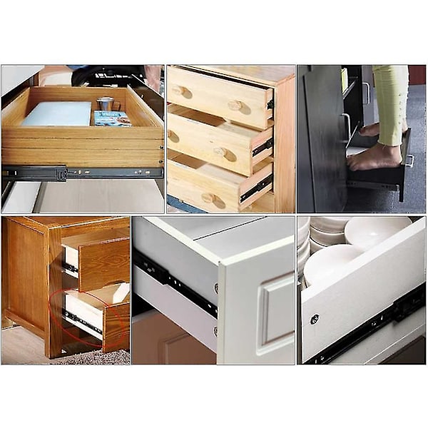 2 stk. Hardware Kugleleje Mini Korte Skuffeskinner