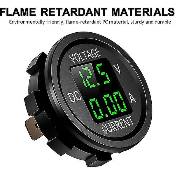 12V Vanntett LED Digital Voltmeter for Motorsykkel 9V-48V DC Strøm Voltmeter