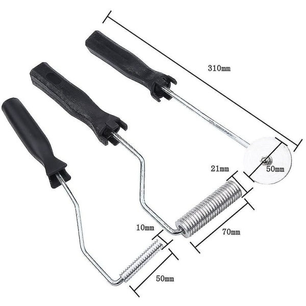 3 stk. Bubbler-ruller, boblepaddelverktøy, aluminiumlegering glassfiber, sett for støping, harpiks, kompositt