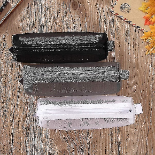 Mesh Pennetaske Blyantsæske Makeuptaske Opbevaringspung Pung