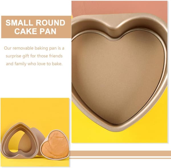 Hjerteformet bakeform 6 tommer rustfritt stål avtakbar bakeplate