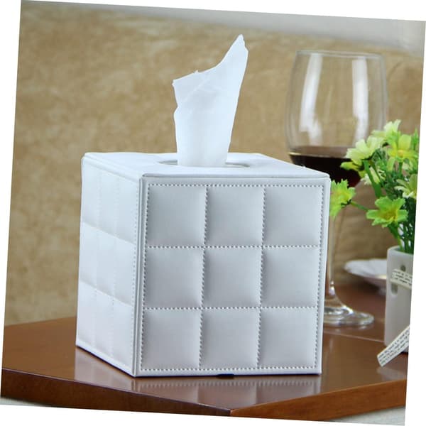 Læder Tissue Etui Tissue Box Holder til Bil Armlæn Cube Box Cover Holder
