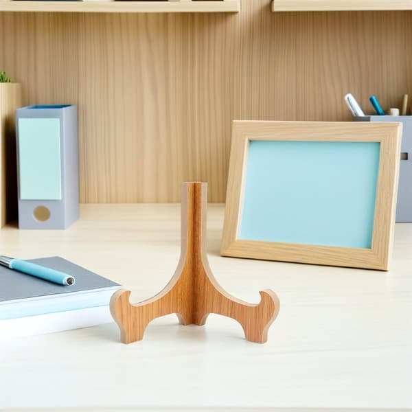 3 st träplattställ för display med robust stöd och elegant design, lämplig