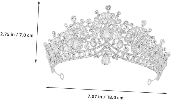 Rhinestone kronehodeplagg for bryllup og fester Brudedekorasjon Holdbar
