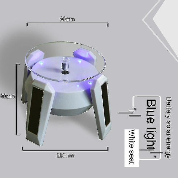 Solcelledrevet Roterende Displaystativ, LED Smykkeskuffe Akryl Mobiltelefon Ur Gundam Model Displaystativ