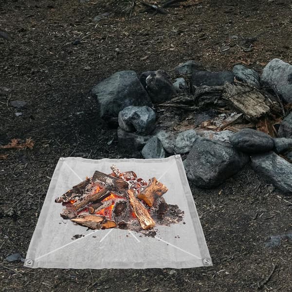 Fällbar eldstad i rostfritt stål, nät, bålställ, utomhuscamping, kolgrill, nätmatta