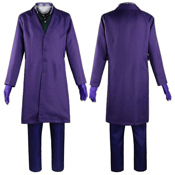 The Joker Kostym Set - Rocka som Jokern! (Kappa, Skjorta, Väst, Slips, Handskar, Byxor) För Vuxna M