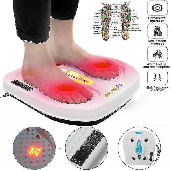 Fod Ben Vibration Blodcirkulation Booster Feet Massager Med Opvarmet 9 Modes Xd.