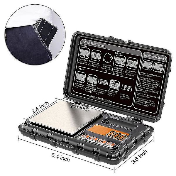 50g 0,001g Elektronisk Digital Vægt Mini Vægt Præcision Professionel 200g 0,01g Lommevægt Milligram Kalibreringsvægte-yuhao 50g 0.001g