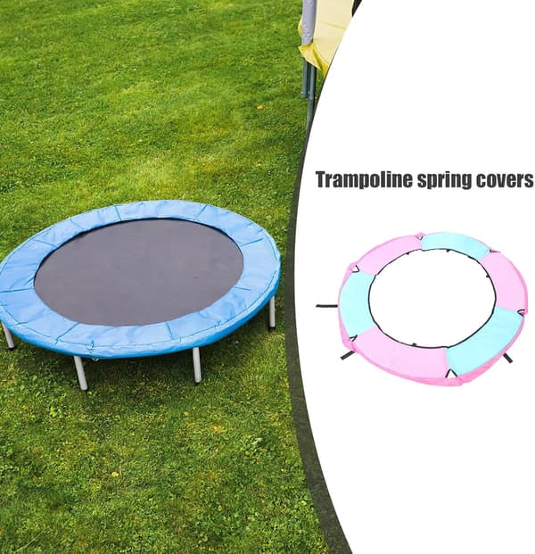 Trampolinfjäderskyddsdyna med skumkantskydd, 1,2 m diameter utomhusstudsmatta säkerhetstillbehör