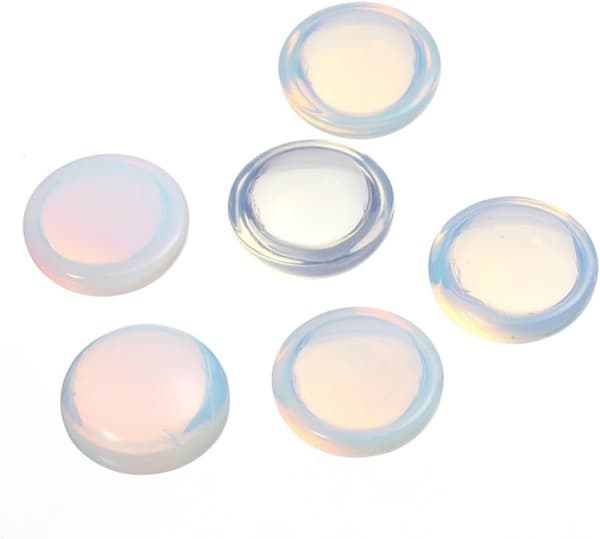 10 stk 12 mm opalstein DIY anheng sjarm flate bunn opal cabochons