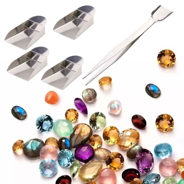 4 stk smykker spader og pinsett øse for perler plukke opp perler sorteringsverktøy