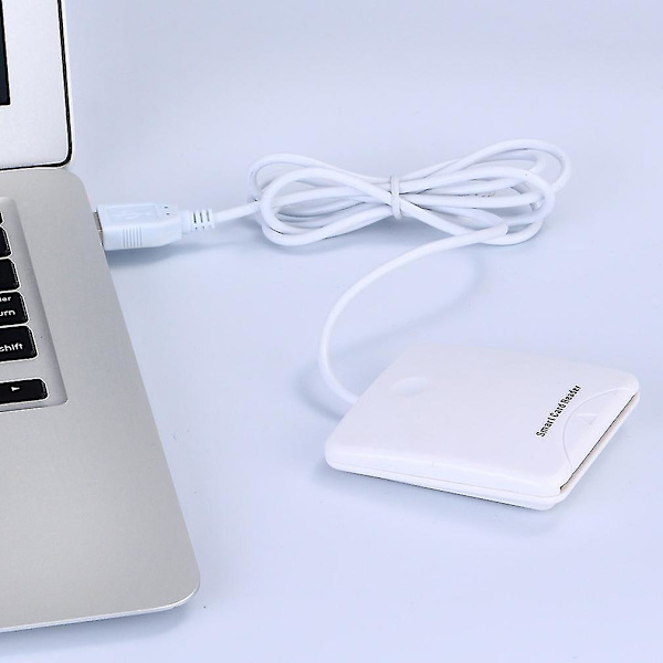 Hvid ABS USB Smart Chip Kortlæser SIM Slot