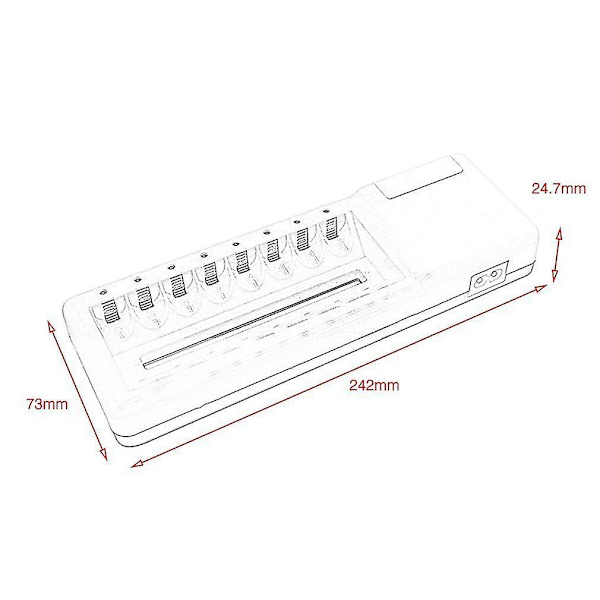 Palo 2.4A USB 8-paikkaisen akun latausasema itsenäisellä latauksella