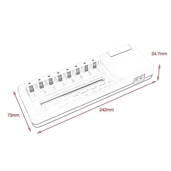 Palo 2.4A USB-lader med 8 spor for batterier, uavhengig lading