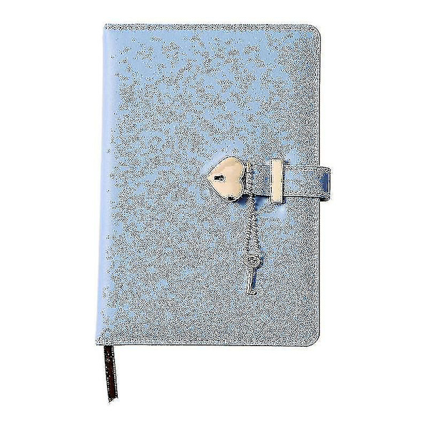 Læderlook Vintage Låsbar Journal Notesbog Med Hjerteformet Hængeslås Og Nøgle