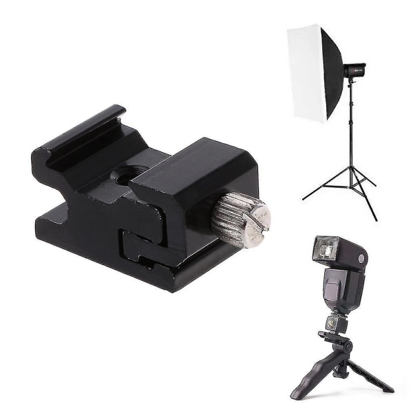 Hot Shoe Flash Bracket Stand Mount Adapter Trigger Holder Kameratilbehør (2 stk, sort)
