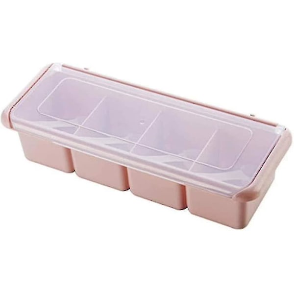Plastkryddburksset Kryddburkar Kökskryddställ Salt Socker Krydda Peppar Kryddburk Kökskryddor Verktyg (färg: Rosa)