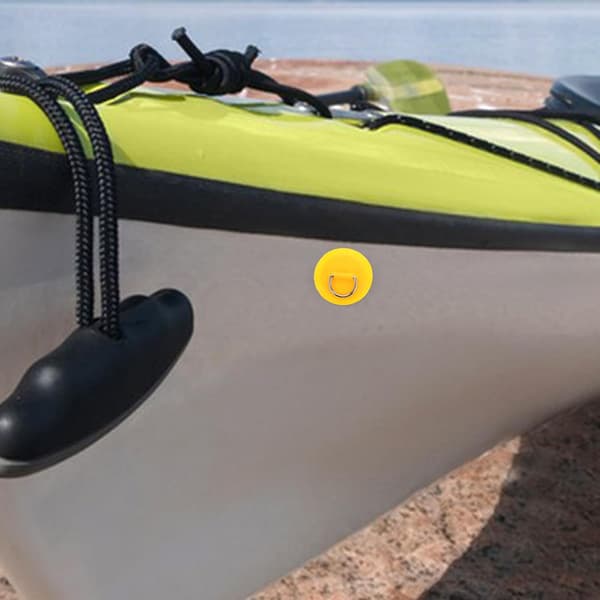 Kajak D-ringe og D-spænder i rustfrit stål 2 stk., PVC-patch-snor D-spænde