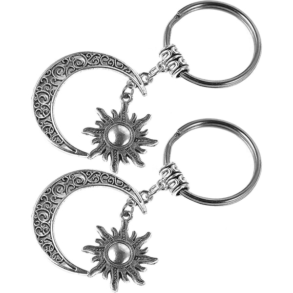 Metallinen Moon Sun avaimenperä Sun Moon avaimenperä Retro avainriipuskorut Vintage metallinen avaimenperä auton avaimenperä