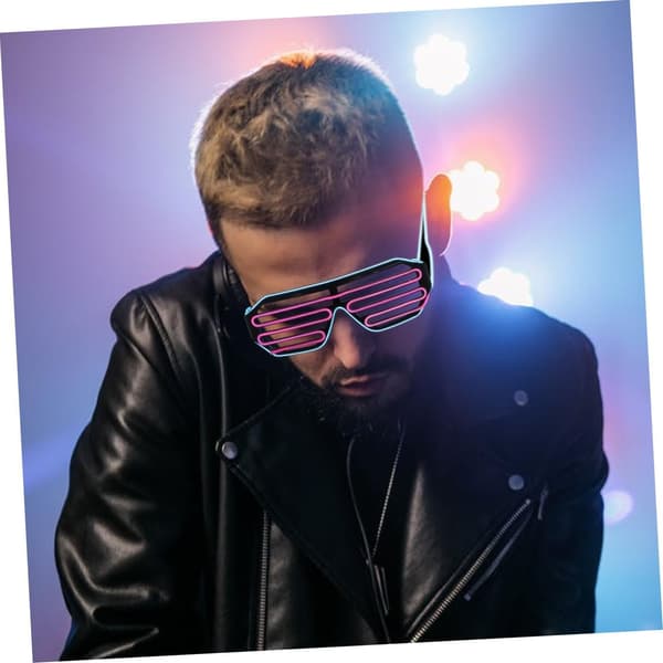 LED Blinds Briller Lysende LED Briller Blå Ramme Pink Linse Fest Kostume Tilbehør