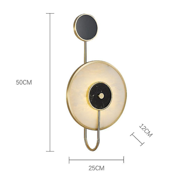 Marmori Pyöreä Seinävalaisin Led5w Lämmin Valo Kulta