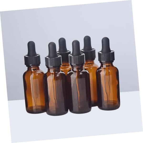 Tomma påfyllningsbara eteriska oljeflaskor med pipett 5 st 30 ml bärnstensfärgade glasflaskor