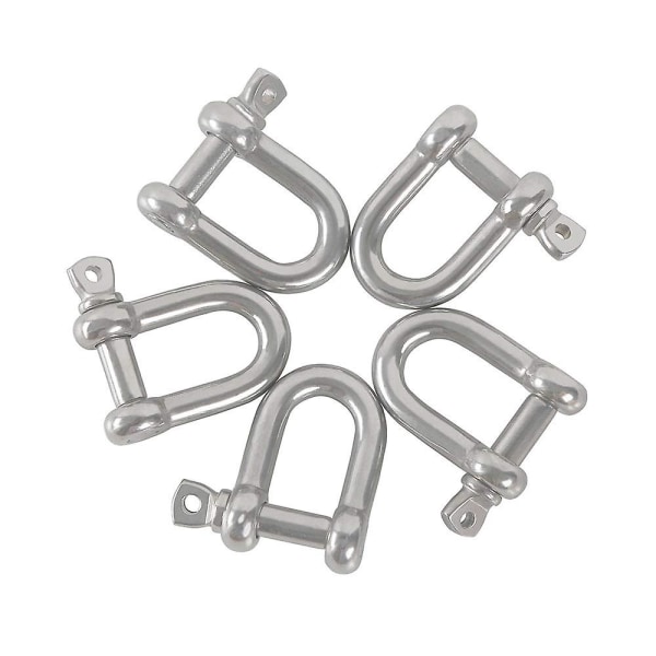 M8 D Shackles 304 Stainless Steel D Shackle Pin Screw Buckle Shackle Straight Shackle Joint Clasp Steel Straight Shackle U-shaped Shackle With Closure