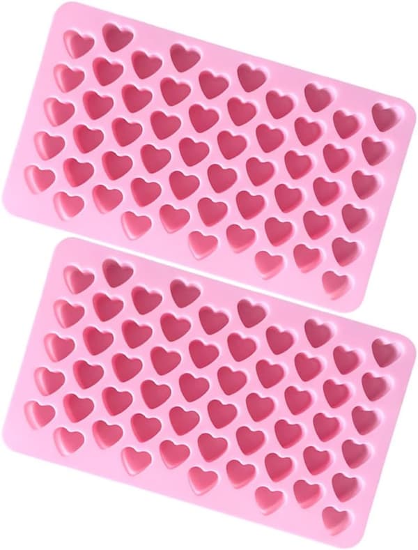 2 stk hjerteformede silikonformer, non-stick multifunksjonelle sjokolade- og godteribakeformer