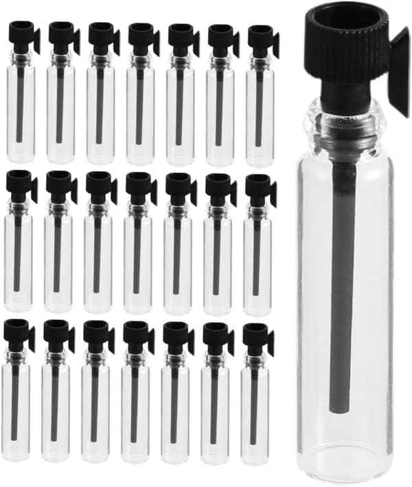 Glasdoftprovflaskor och reselotionsbehållare 50 st 2 ml minikosmetikburkar i glas