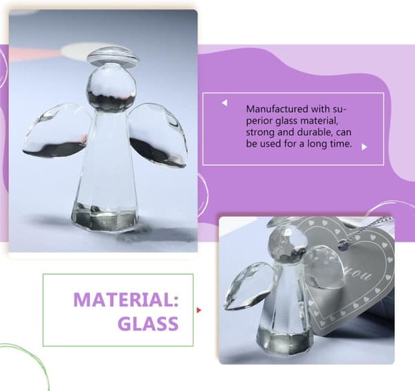 Englepynt Glass Englepynt Kreativt formet glassborddekorasjon Multifunksjonell