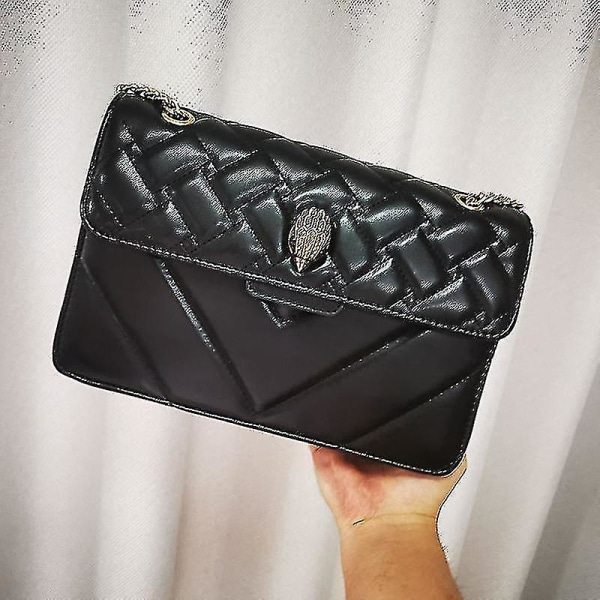 Kurt Geiger London Kensington Bag Kvinneveske PU-Lær Håndveske Luksus Britisk Merke Skulderveske Messenger Lommebok Kvinne Crossbody Bag Ty-yuhao Black