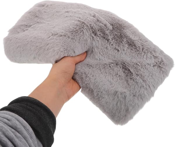 Förlängd plyschhandvärmare ärm grå vinterhandmuff med mysigt foder