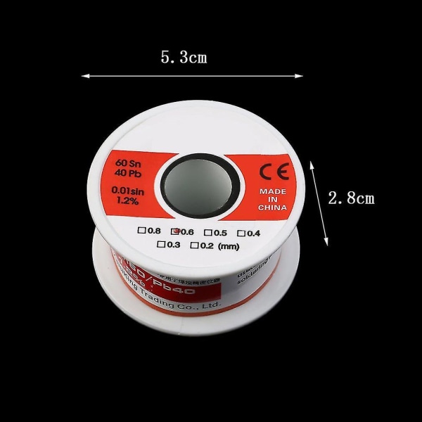 0,6 mm 50g 60/40 Tinn Bly Loddetråd med Kolofoniumkjerne Fluks Sveisehjuls