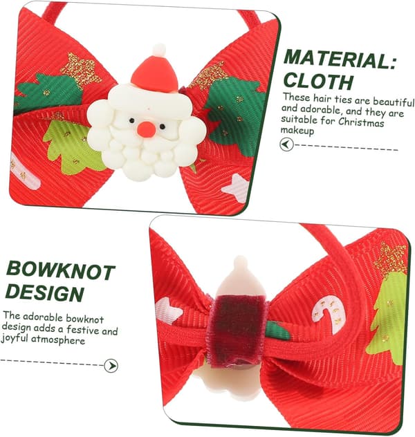 2 st julrosetter hårband för flickor elastiska hästsvanshållare rosettknutsdesign för julfester och vardagsbruk