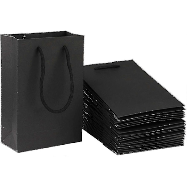 Gift Bags Black Paper Bags 50 Pcs Black Shopping Bags Kraft Paper