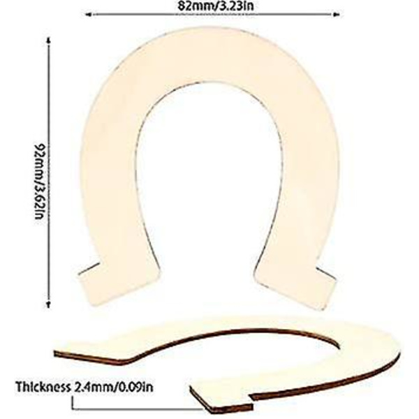 36 stk Treplater Hesteskoform Pynt Ubehandlet DIY