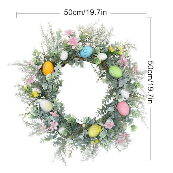 50 cm pääsiäisgarland käsinmaalattu munien hotelli etuoven koriste