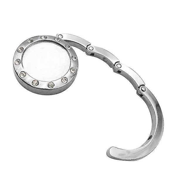 Mode Hjemmekontor Skinnende Rhinestone Foldbar Pungekrog Håndtaske Hanger Holder (2 stk.)