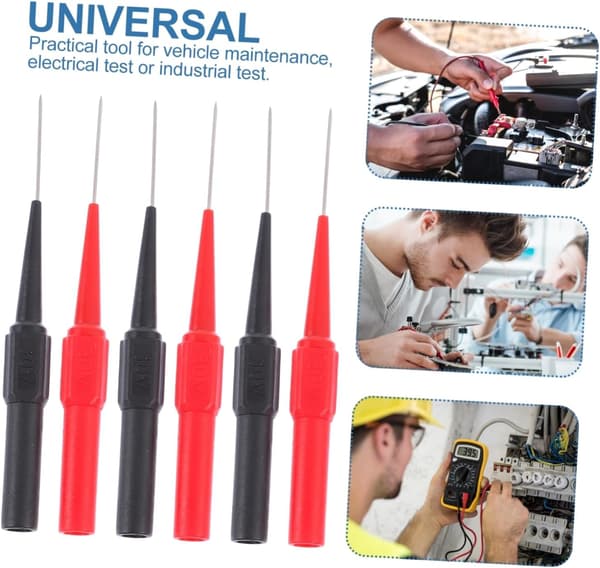 12 st testledningsstift förlängning bakre prober för multimeter sondnålsspetsar